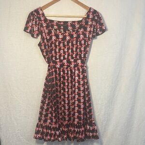 Betsey Johnson Sailor Print Ruffled Pin-up Dress Vintage – Size Large